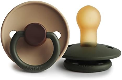 FRIGG Natural Rubber Baby Pacifier | Made in Denmark | BPA-Free (Acorn/Olive, 0-6 Months) | Amazon (US)