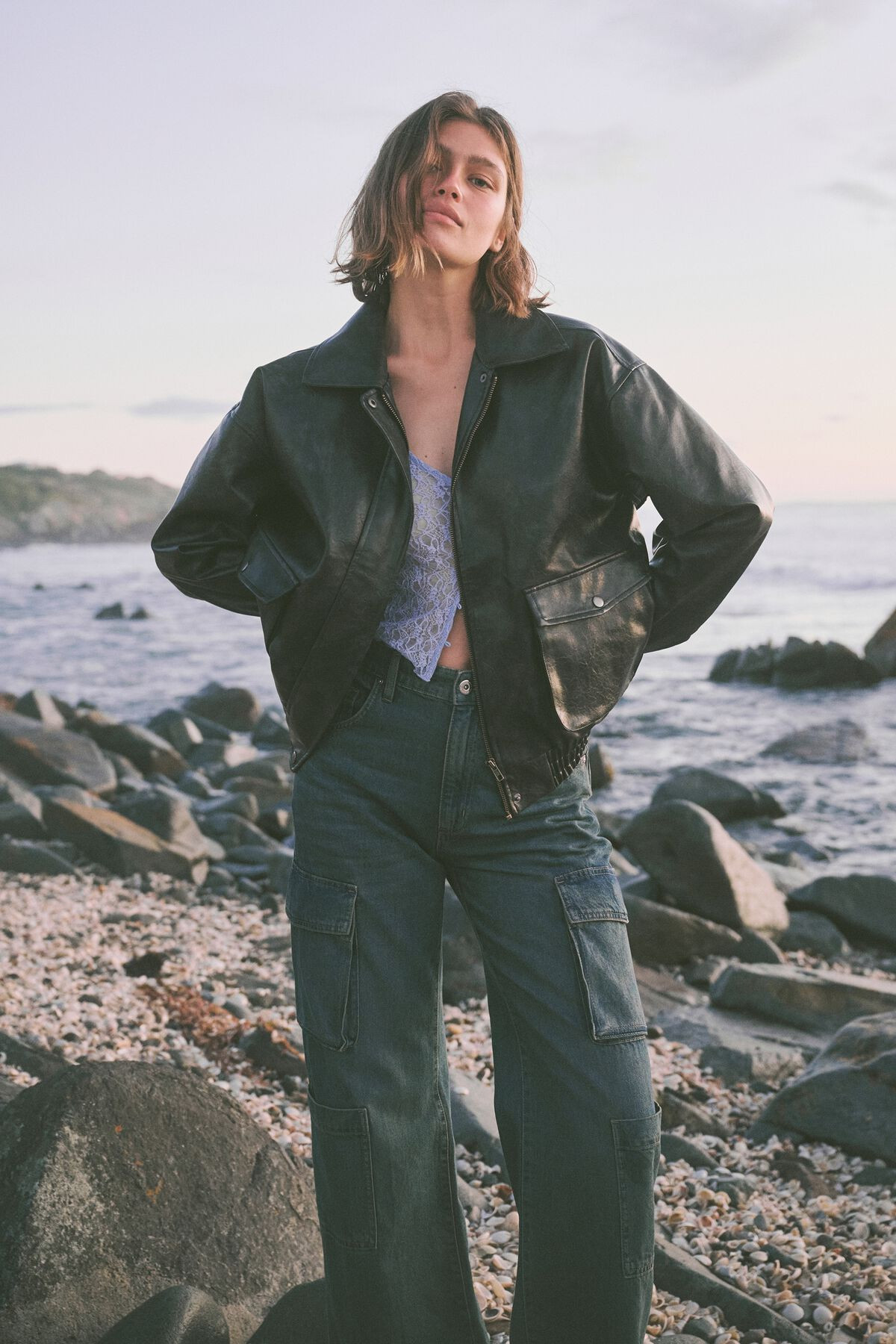 Faux Leather Oversized Bomber Jacket | Cotton On (US)