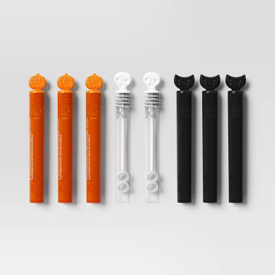 8ct Cat Skull Pumpkin Bubble Sticks - Hyde & EEK! Boutique™: Cat, Skull, Pumpkin Toppers, Multi... | Target