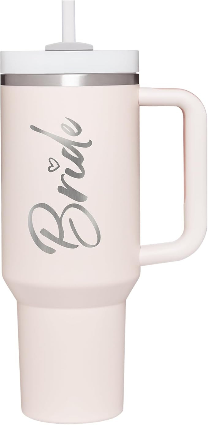 Bride To Be Gifts: Bridal Shower & Bachelorette Stainless Steel 40 oz Tumbler Cup with Handle, Li... | Amazon (US)