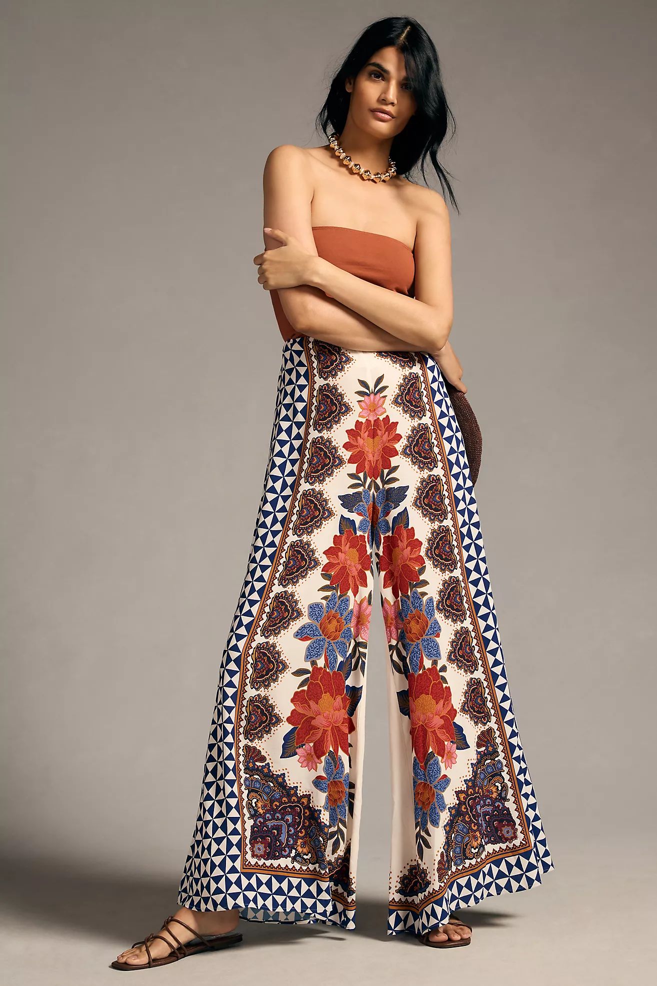 Farm Rio Printed Wide-Leg Pants | Anthropologie (US)