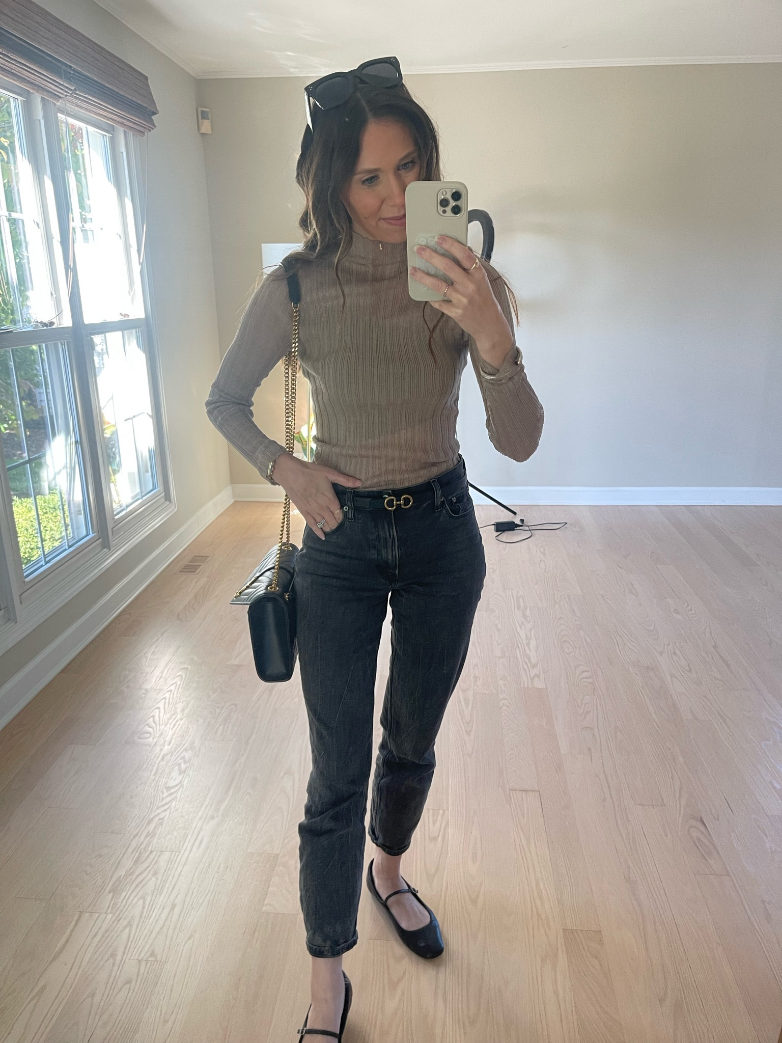 Fall outfit, fall going out outfit, jeans, sheer top in size small, the best jeans - from Abercrombie (tts) and ballet flats / fall fashion / office outfit 

#LTKWorkwear #LTKSeasonal #LTKStyleTip