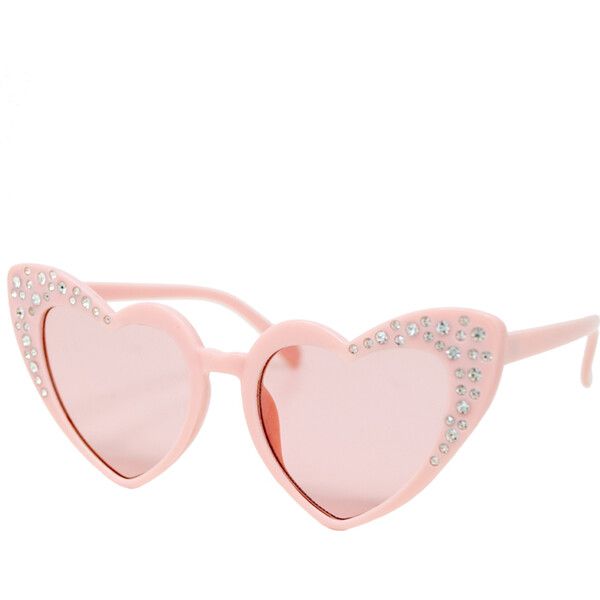 Pink Crystal Heart Sunglasses | Maisonette