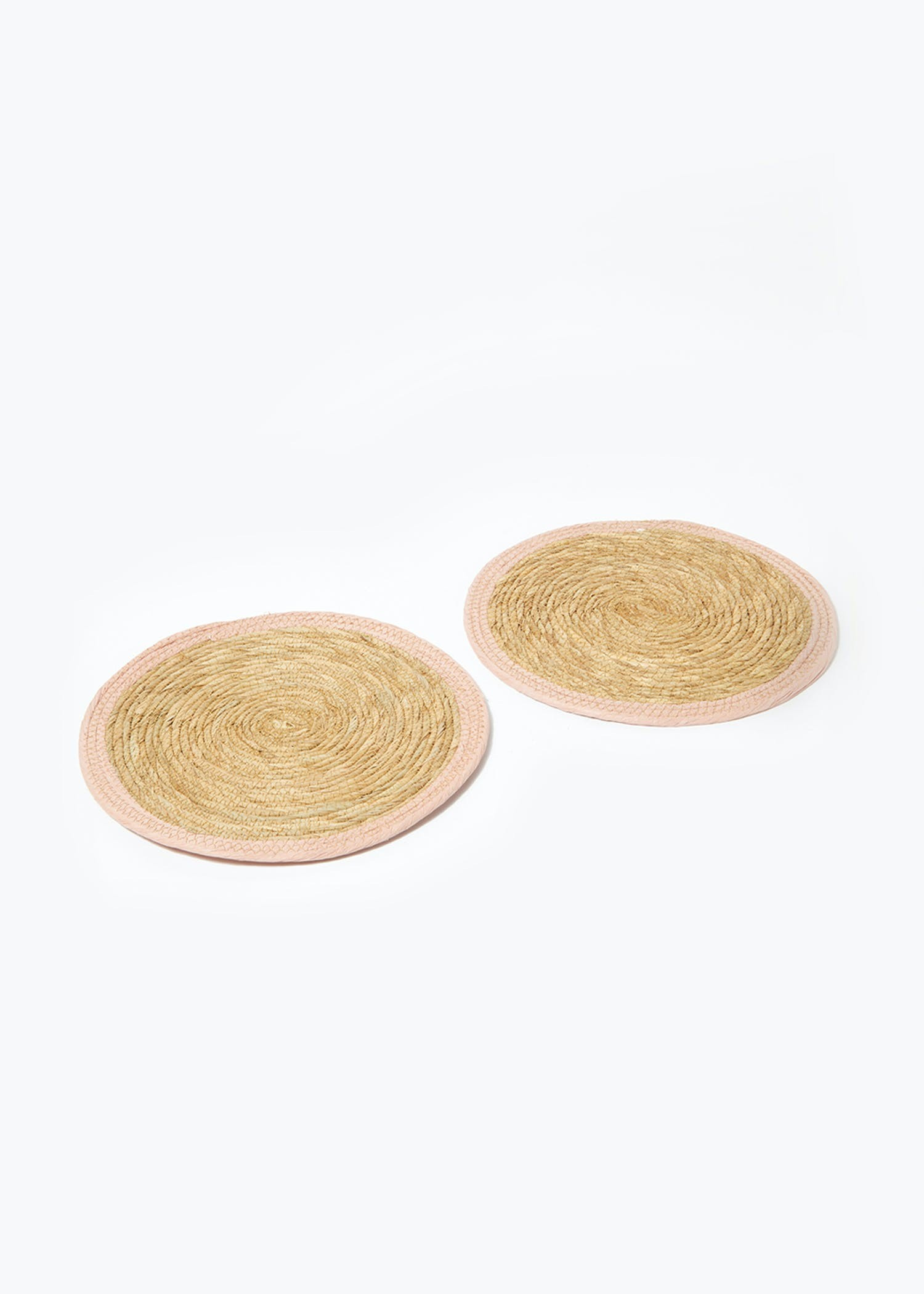 2 Pack Pink Natural Woven Placemats (34.5cm x 34.5cm) – Natural | Matalan (UK)