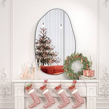 CASSILANDO Irregular Asymmetrical Mirror Wall Mounted, Unique Vanity Mirror,Shaped Dressing Mirro... | Amazon (US)