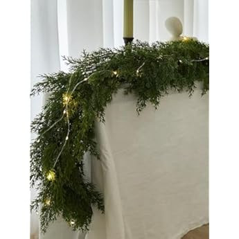2 Pcs Dense Christmas Norfolk Pine Garland- 6 Ft Single Fork Norfolk Pine Realistic Touch Garland... | Amazon (US)