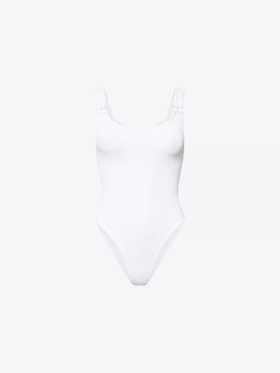 Domino Pearly-Hoops Seersucker Swimsuit | Selfridges