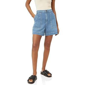 PLNOTME Womens Casual High Waisted Denim Shorts Wide Leg Summer Jean Shorts with Pockets | Amazon (US)