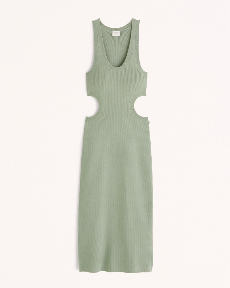Elevated Knit Side Cutout Midi Dress | Abercrombie & Fitch (US)