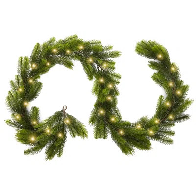 Real Touch Norfolk Pine Garland Christmas With Light Winter Table Mantle Stairs Fireplace Wall Decor Outdoor Indoor Porch Home Decorations (Battery N | Wayfair North America