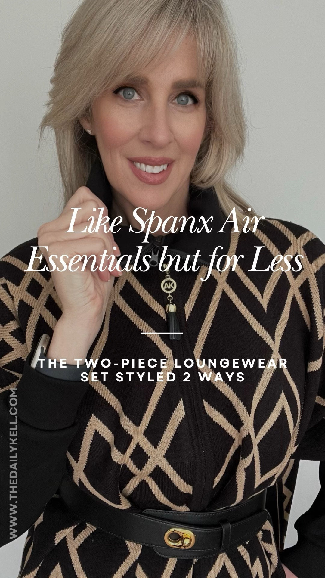 This 2-piece loungewear set is almost identical to Spanx Air Essentials but for only $60.  

I’m wearing a size small. 

I’ve styled this two ways. 

1st Look:   Asian around town look. Wearing this Butterscotch long coat with tote and sneakers.  Wearing a size small in coat.  On sale under $46. 

2nd Look:  added a cape and belt plus ballet flats ($26) and a small handbag. Wearing size S/M in cape.  This is last year’s style but I’ve tagged this year’s version plus others to achieve the look. 

Stylish and chic but still comfy and cozy 😍

Thanks for stopping by 🤗 



#LTKfindsunder100 #LTKfindsunder50 #LTKover40