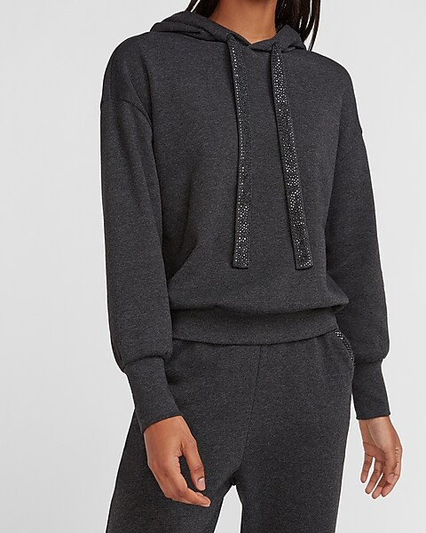 Express X You Embellished Drawstring Hoodie | Express