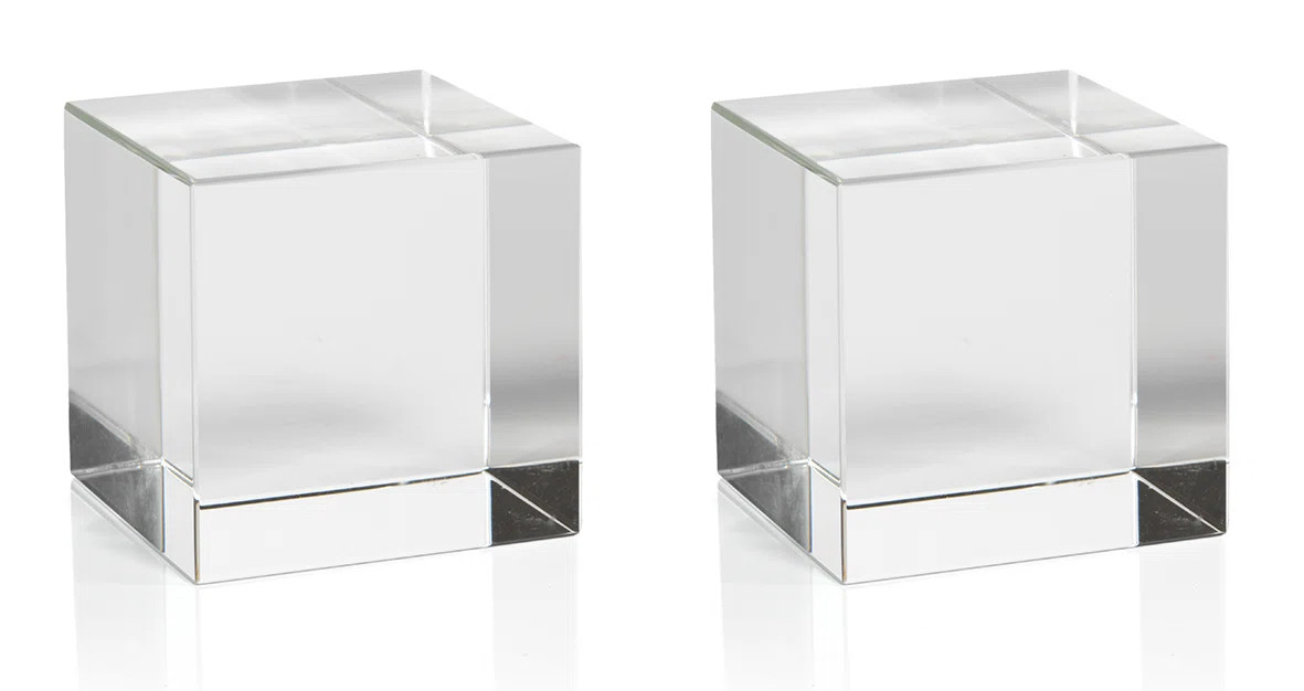 Orren Ellis Mandell Crystal Glass Straight Cube Sculpture Set & Reviews | Wayfair | Wayfair North America