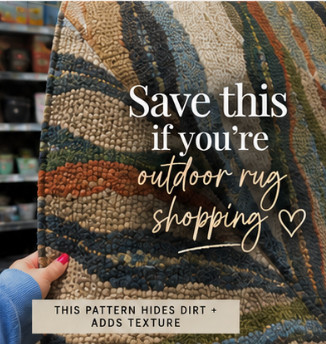 SAVE THIS if you're outdoor rug shopping 🙌 This pattern is chef's kiss — it hides dirt AND adds so much texture. Trust me, it photographs beautifully too. Linked in my LTK! 🔗 #ltkfindsunder100 #outdoorrug #porchdecor #outdoorliving

#LTKHome #LTKSeasonal #LTKHome