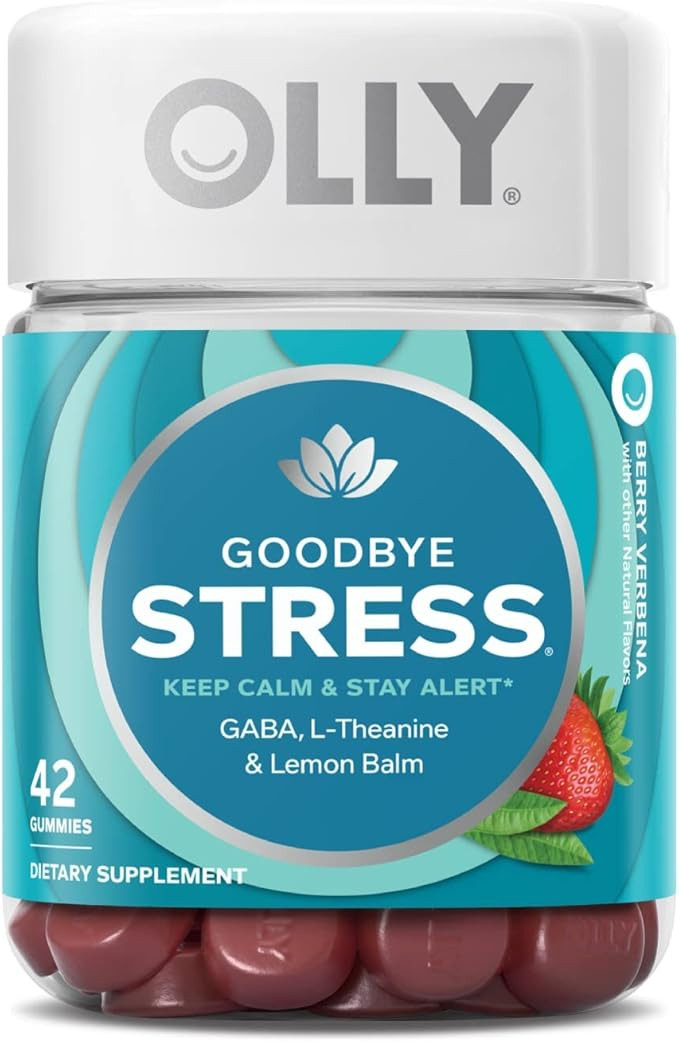 Amazon.com: OLLY Goodbye Stress Gummy, GABA, L-Theanine, Lemon Balm, Stress Relief Supplement, Be... | Amazon (US)