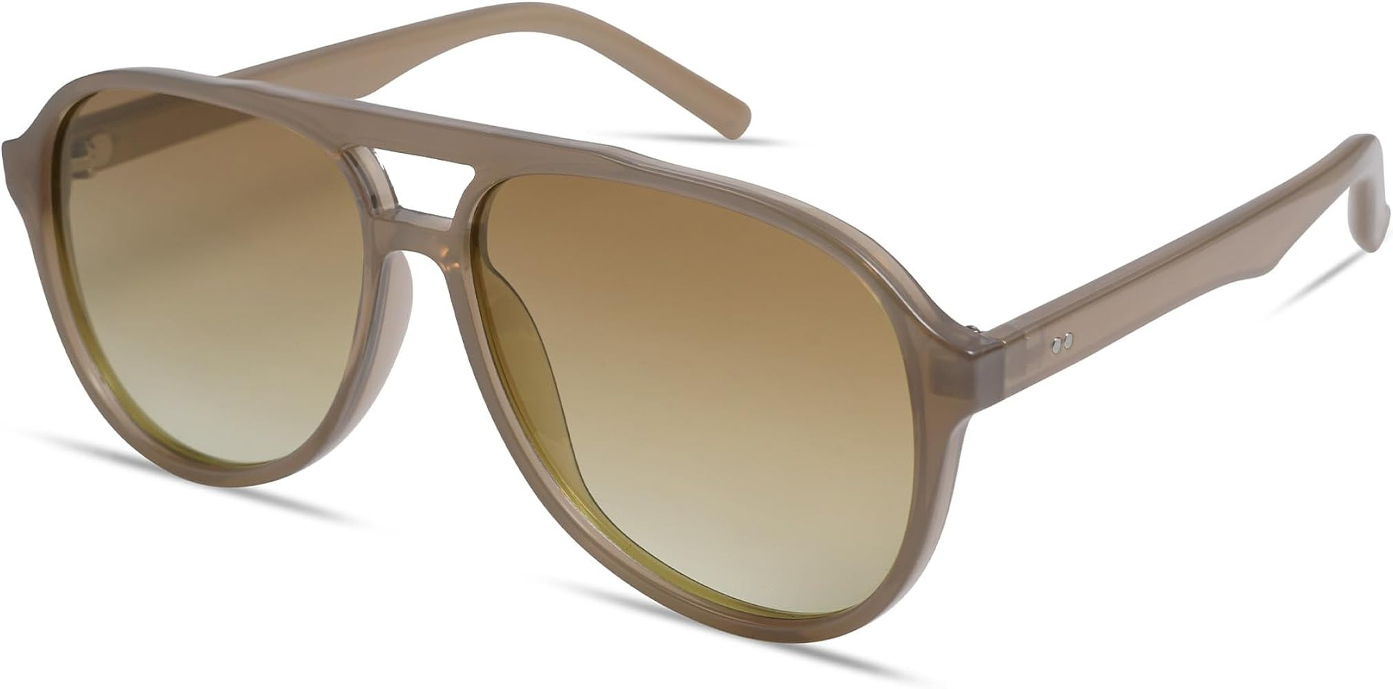 Polarized Square Aviator Sunglasses for Women Mens 70s Vintage Double Bridge Sunnies AP3654 | Amazon (US)