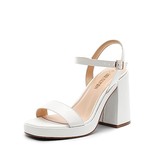 DREAM PAIRS Heels for Women Block Chunky Platform High Heels Open Toe Fashion Wedding Party Eveni... | Amazon (US)