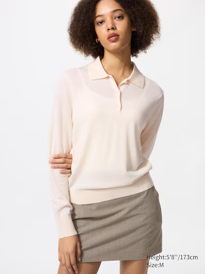 100% Merino Polo Jumper | UNIQLO (UK)