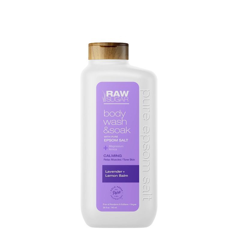 Raw Sugar Epsom Body Wash + Bath Soak - Lavender and Lemon Balm - 25 fl oz | Target