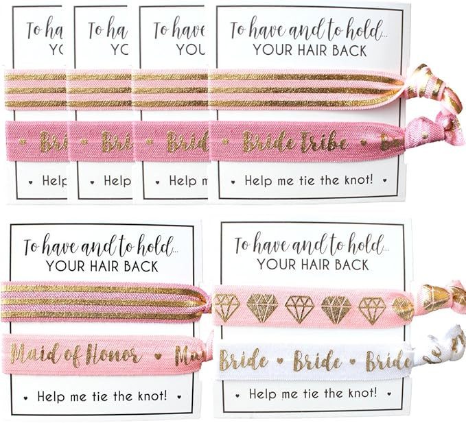 Set of Bride Tribe Hair Ties - To Have And To Hold Your Hair Back - Help Me Tie the Knot - Bachel... | Amazon (US)