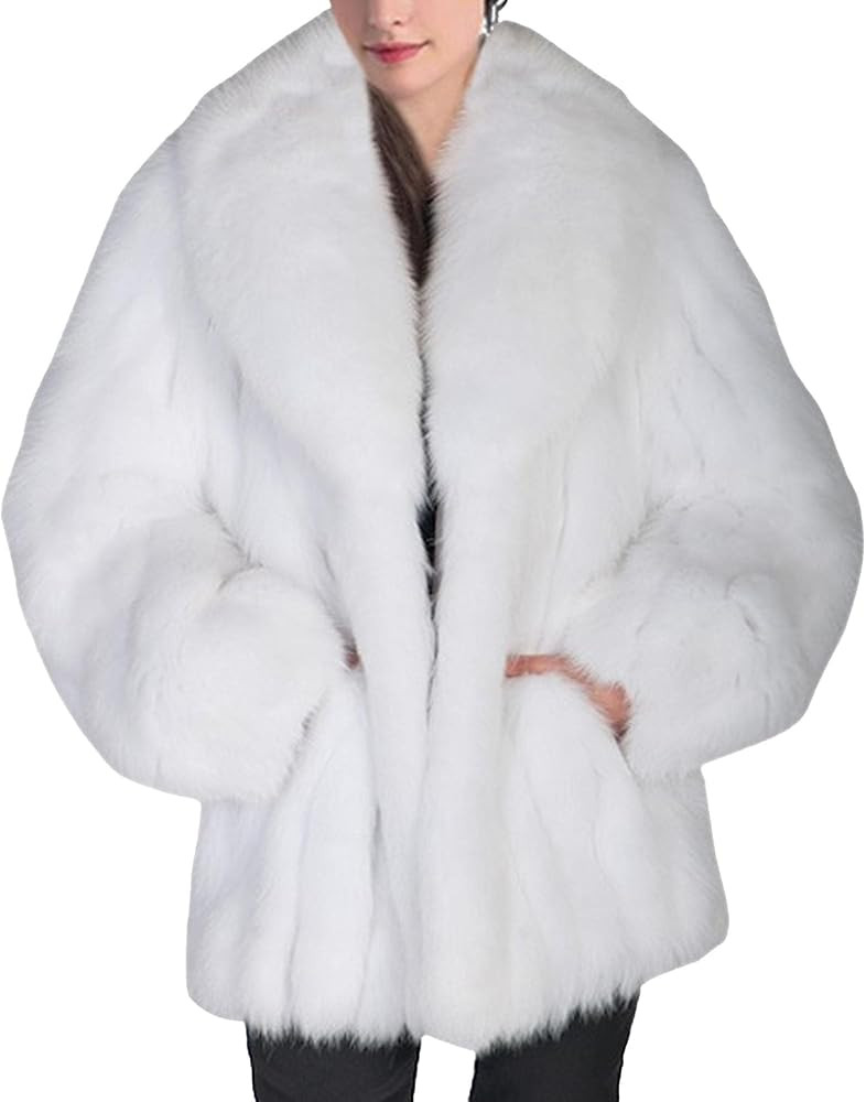 Mink Coats For Women Winter Warm Fluffy Faux Fur Mid Long Coat Loose Parka Jacket Thick Plus Size... | Amazon (US)