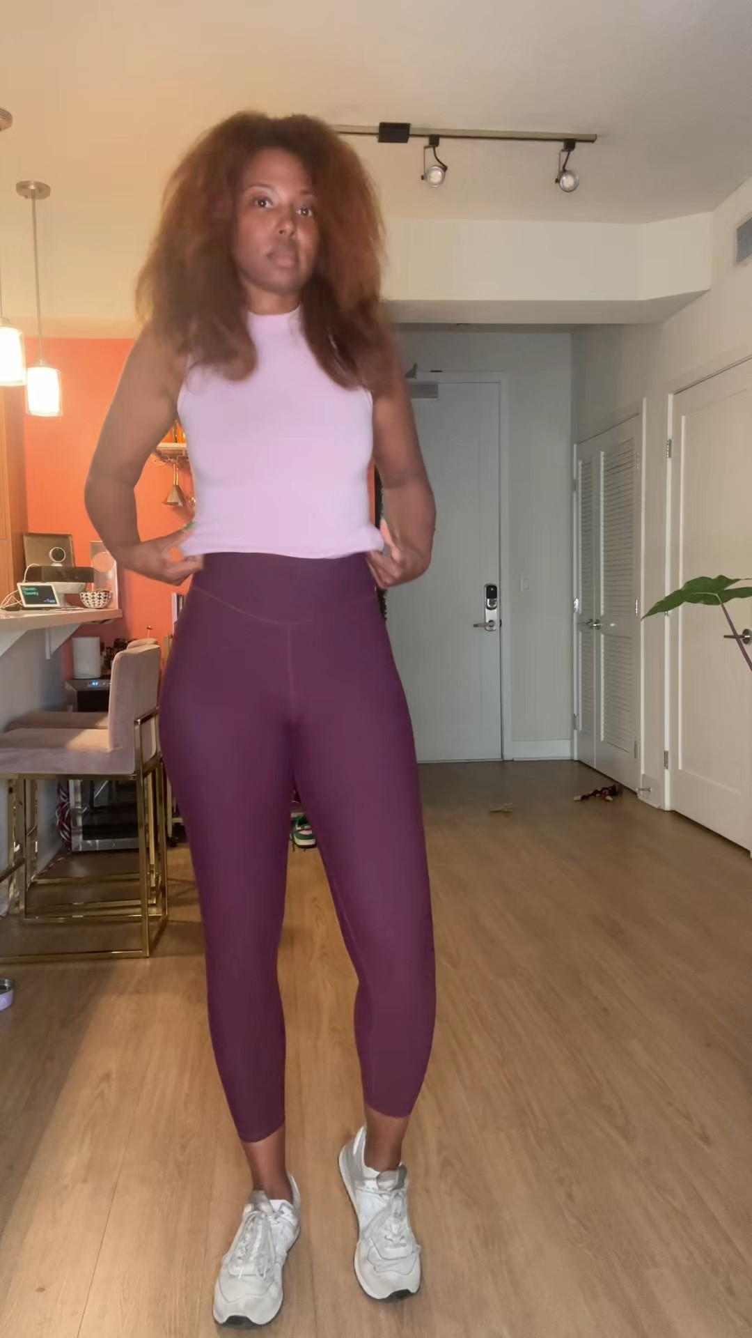 Early morning walk and gym session calls for layers
Also this color combo of La Andre, plum, blush pink and rose really compliments each other 

￼#workoutwesr #gym #spring #runningerrands

#LTKActive #LTKmorningroutine #LTKTall