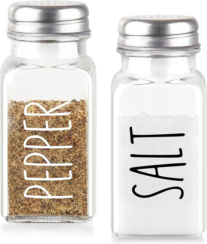 Glass Salt and Pepper Shakers Set, Dopeca 2.7oz Clear Salt Shaker with Stainless Steel Lid, Salt ... | Amazon (US)