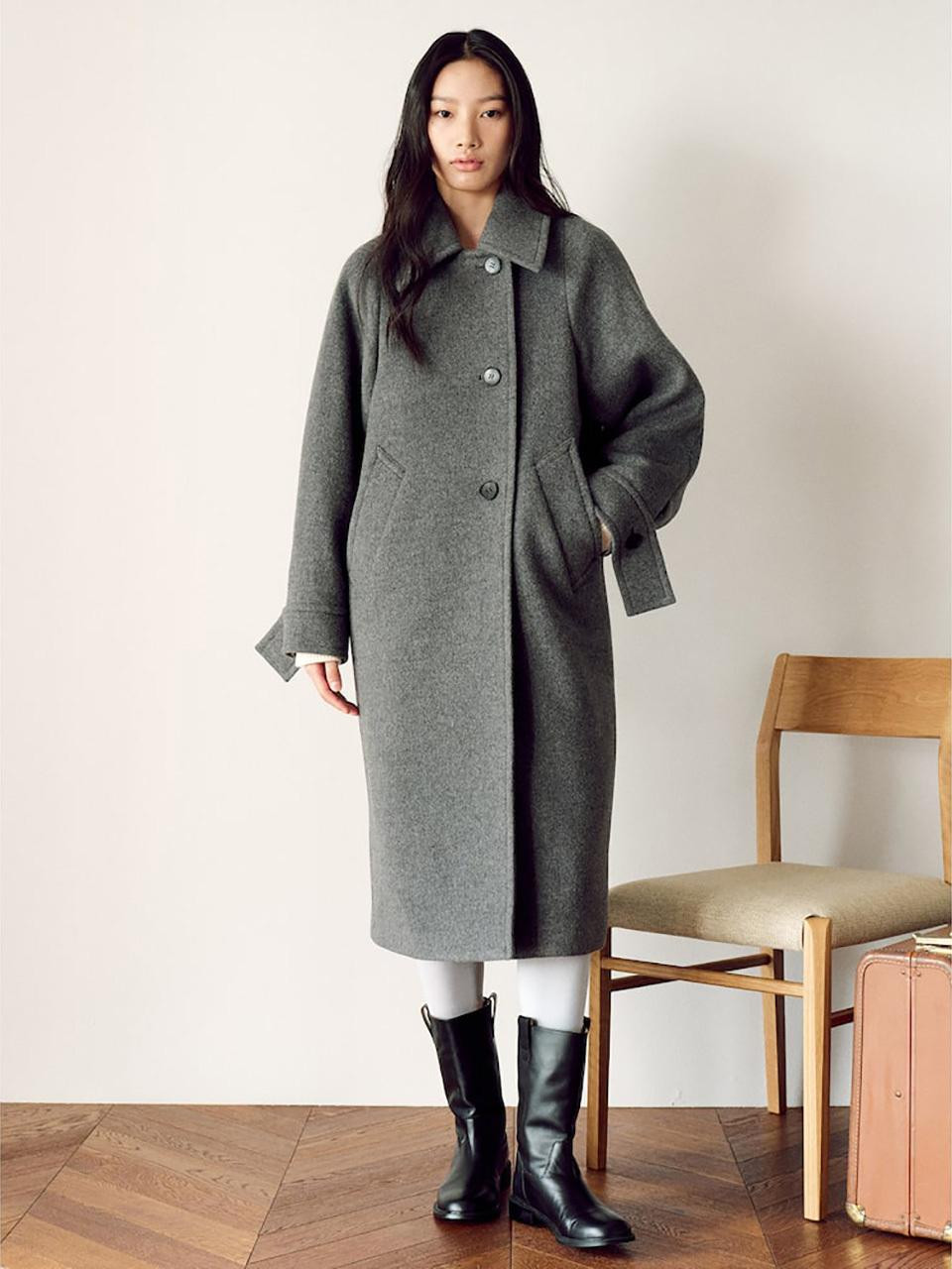 Signature Volume Silhouette Coat - Grey | W Concept (US)