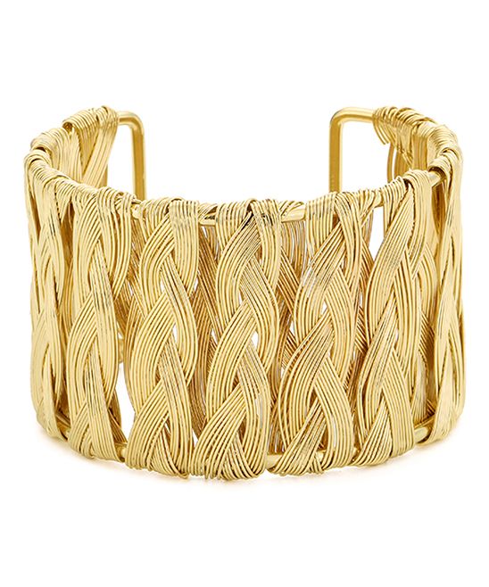 Novadab Women's Bracelets - Goldtone Braided Cuff Bracelet | Zulily