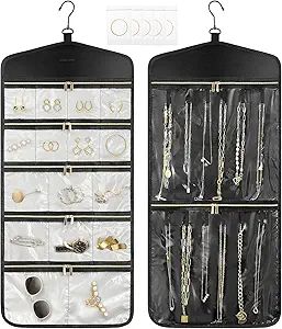 CHICECO Travel Jewelry Holder Organizer,Hanging Jewelry Organizer Storage With Zippered Pockets f... | Amazon (US)