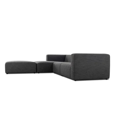 Lawndale 3PC LAF Sectional W/ Ottoman-Saxon Charcoal | Perigold