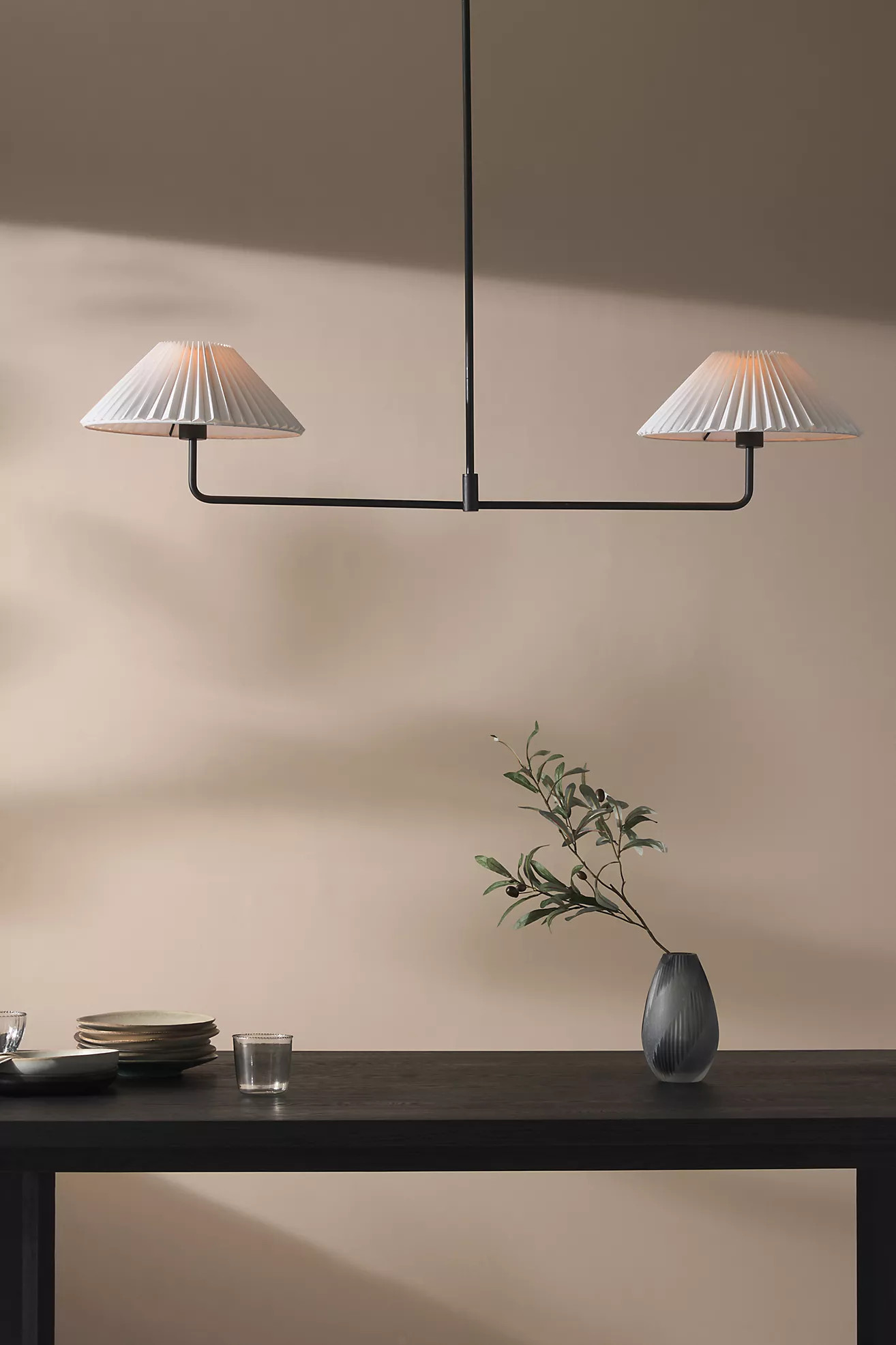 Harriet Two-Light Pleated Chandelier | Anthropologie (UK)