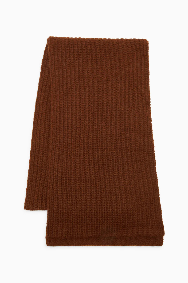 Lucie Alpaca Knit Scarf - Walnut | Ulla Johnson