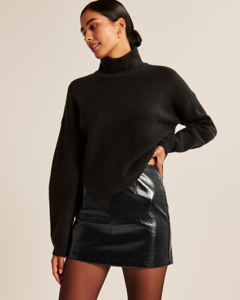 Women's Patent Vegan Leather Mini Skort | Women's Bottoms | Abercrombie.com | Abercrombie & Fitch (US)