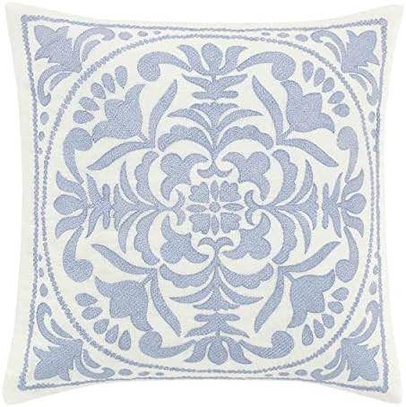 Laura Ashley Mila Throw Pillow, 18x18, Blue | Amazon (US)