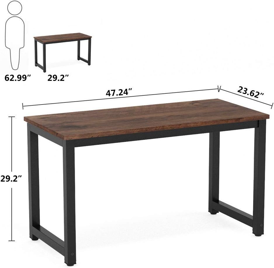 Tribesigns Modern Simple Computer Desk, 47 inch Vintage Office Desk Computer Table, Study Writing... | Amazon (US)