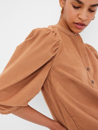 Puff Sleeve Corduroy Mini Dress | Gap (CA)