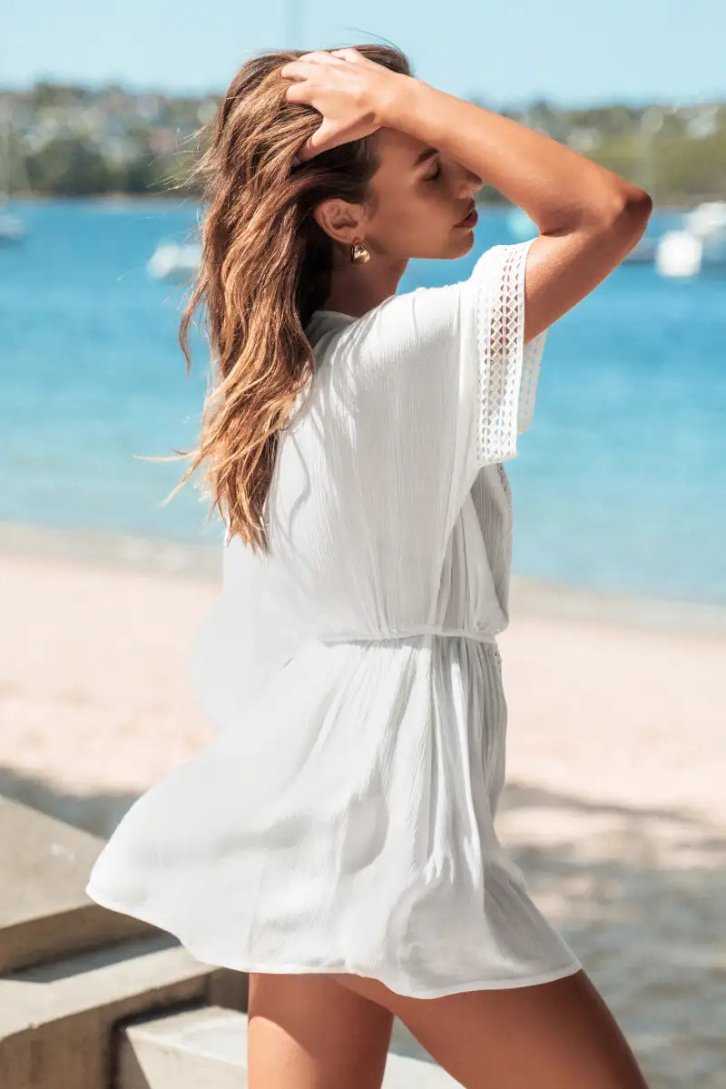 Hadlee Lace Drawstring Cover-Up Kimono | Cupshe US