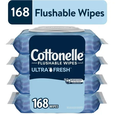 Cottonelle Ultra Fresh Flushable Wet Wipes, 4 Flip-Top Packs | Walmart (US)