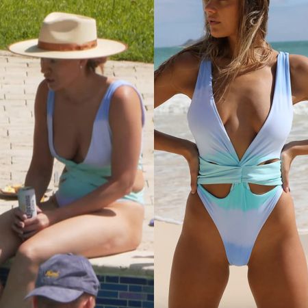 Lindsay Hubbard’s Blue Ombré Cutout One Piece Swimsuit 