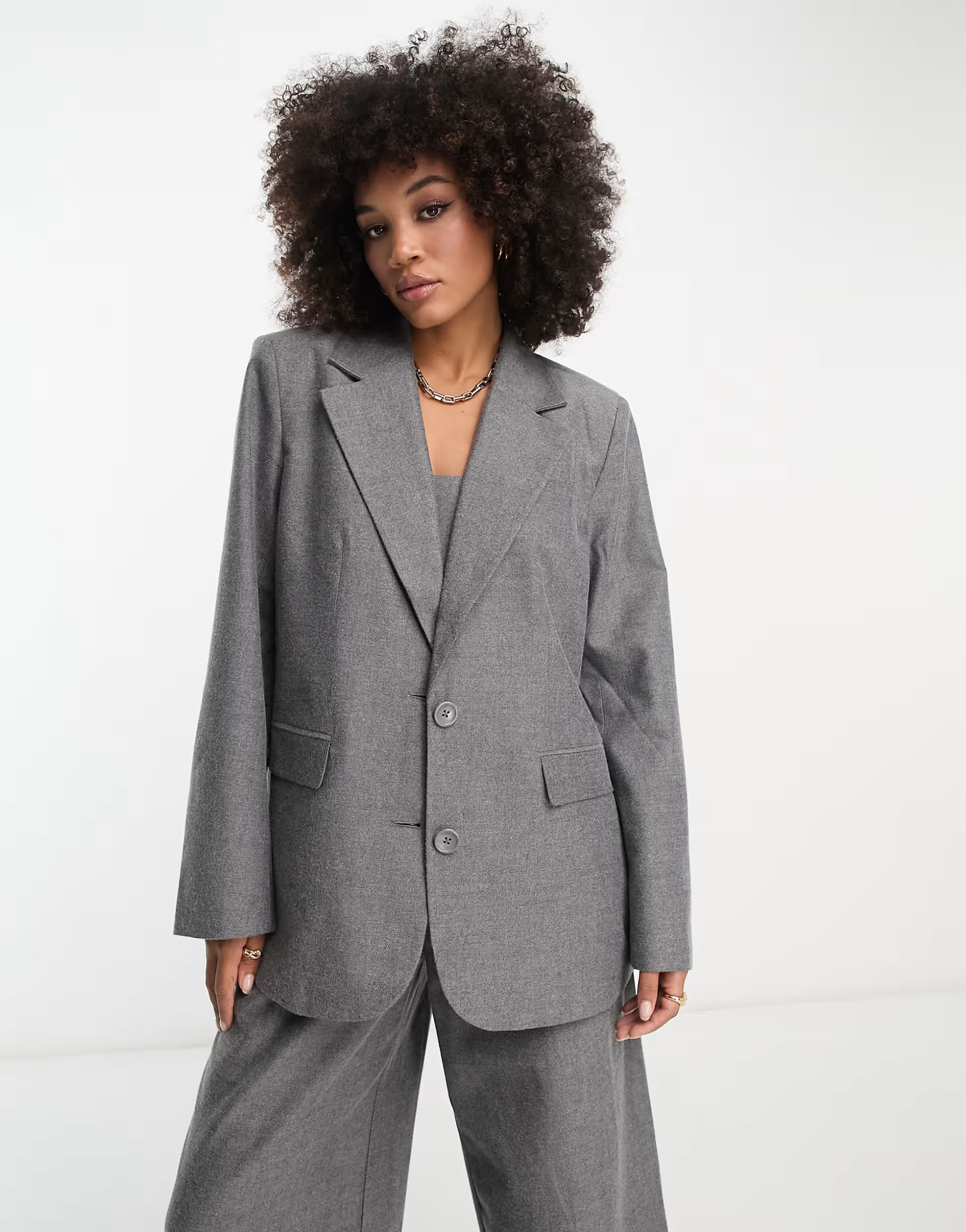 NA-KD x Stephsa 3-piece blazer in gray - part of a set | ASOS (Global)