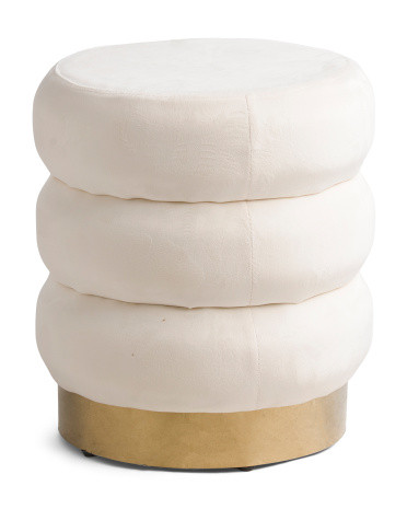 Lutha Velvet And Metal Base Stool | TJ Maxx