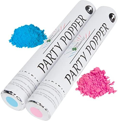 Clover Products Premium Gender Reveal Powder Cannon – 4 Pack Includes 2 Pink and 2 Blue | 12 In... | Amazon (US)