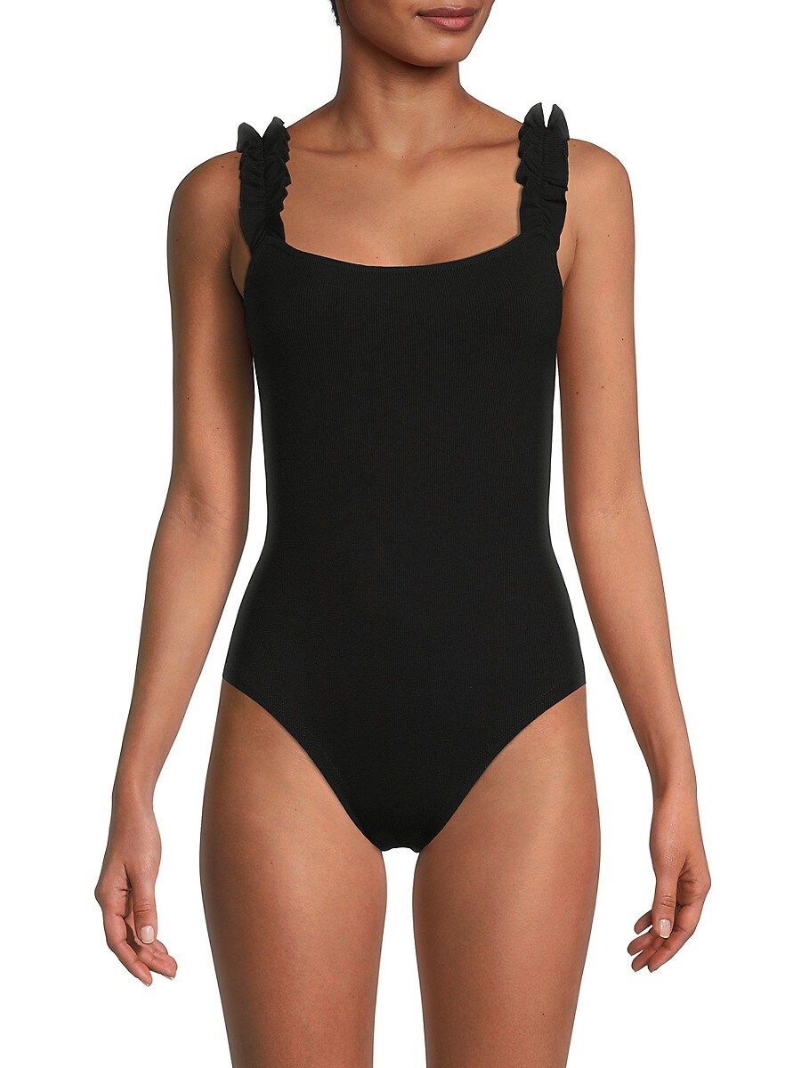 BB Dakota Women's Solid Ruffle Bodysuit - Black - Size XS | Saks Fifth Avenue OFF 5TH