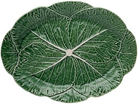 Bordallo Pinheiro Cabbage Green Oval Platter, Large | Amazon (US)