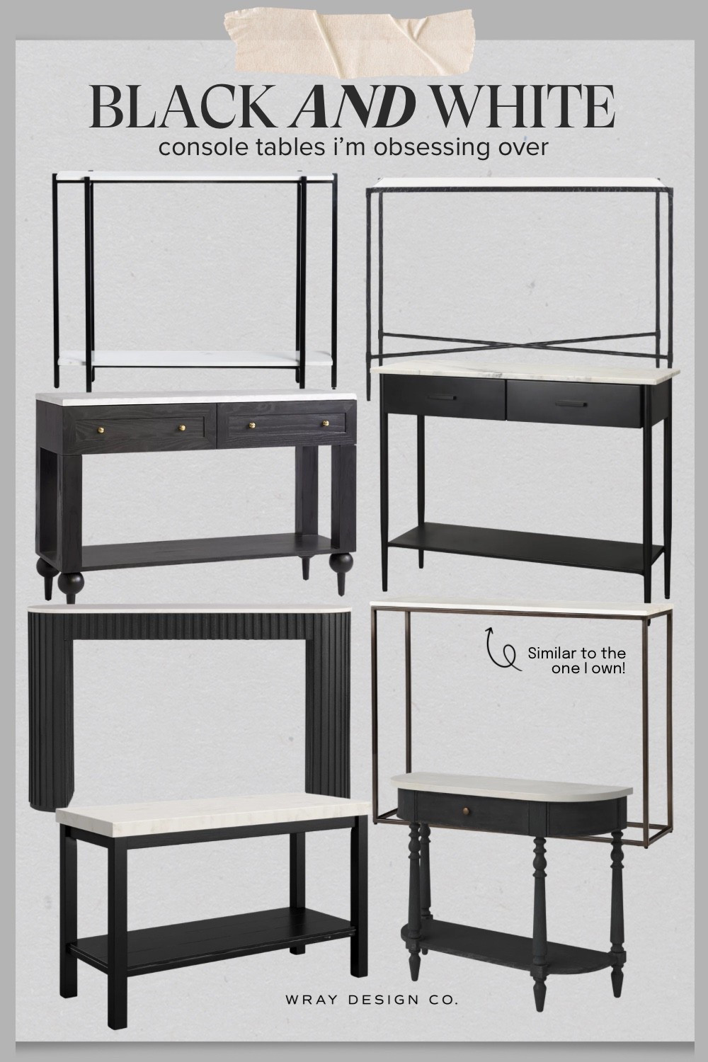 Your guide to black console tables with white tops.🤍🖤 And, a few are on sale! I own a similar one to the Delaney option from Pottery Barn.

#LTKHome #LTKSaleAlert