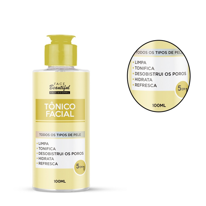 Tônico Facial Todos os Tipos de Pele Face Beautiful 100 ML | Shopee (BR)