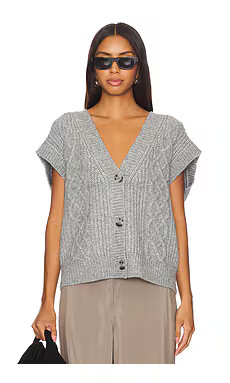 525 Page Button Front Cable Vest in Smoke Grey from Revolve.com | Revolve Clothing (Global)