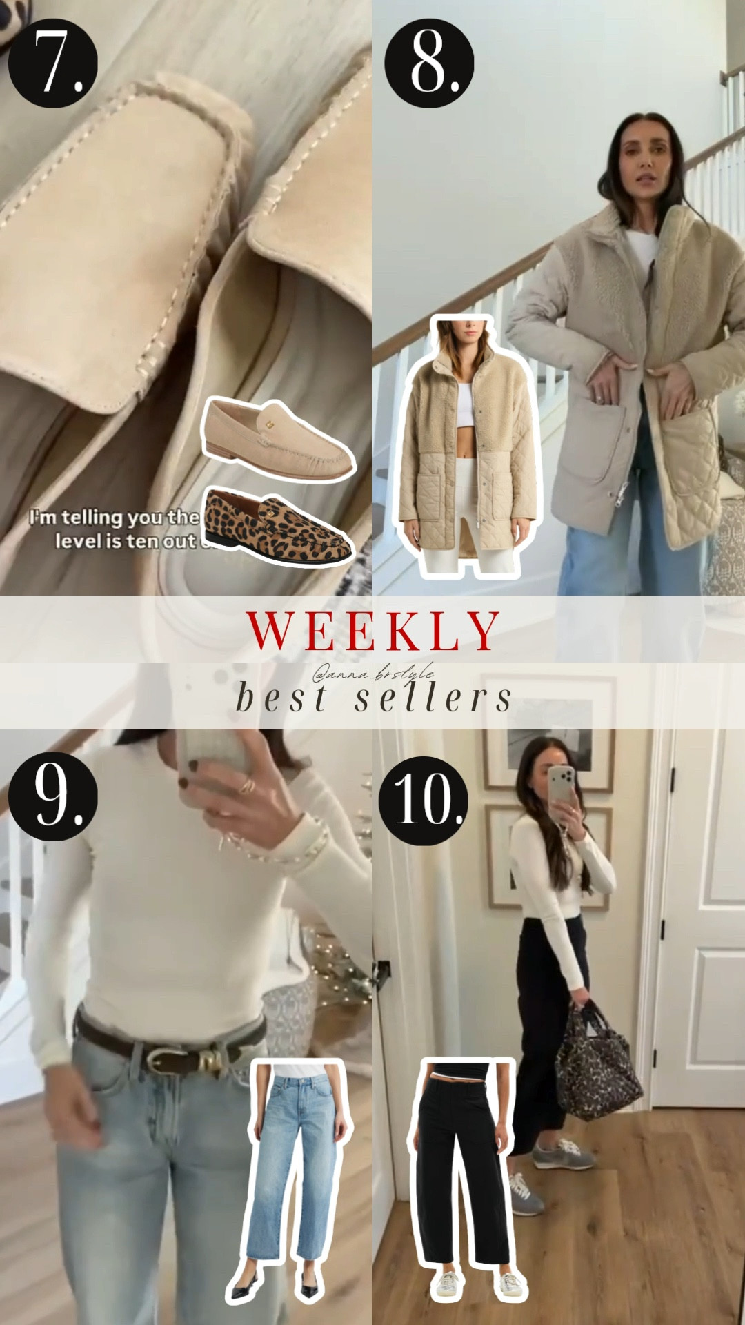 Weekly best sellers, suede loafers, quilted jacket, quilted coat, barrel leg jeans, annabrstyle

#LTKootd #LTKOver40
