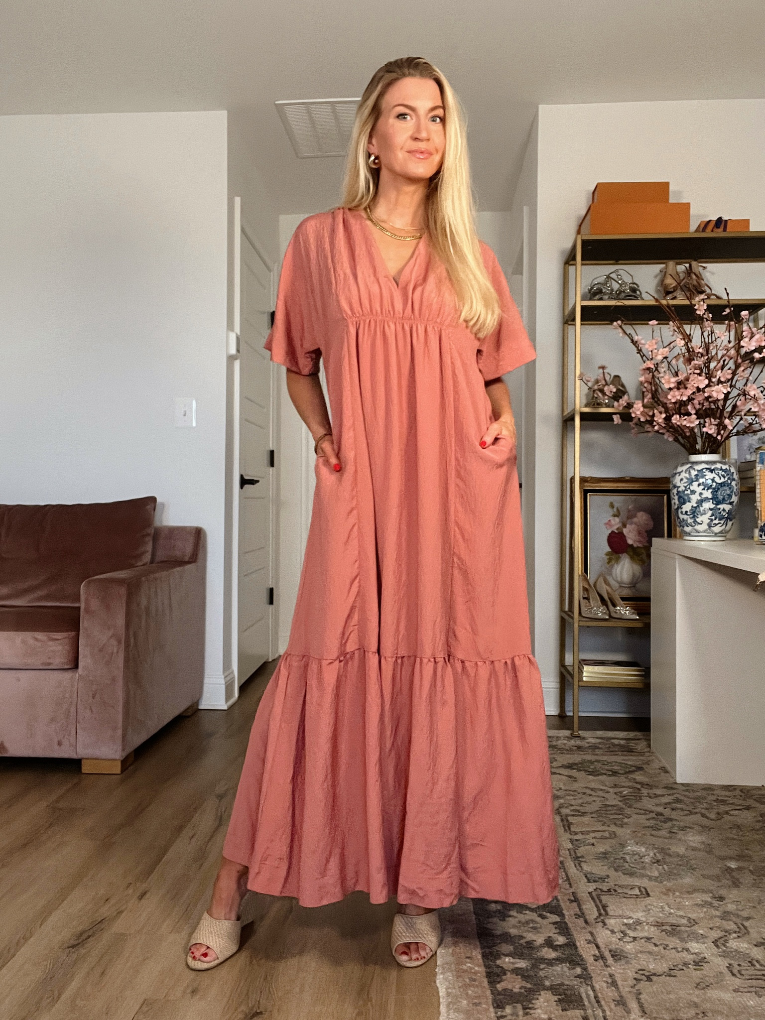 Dusty pink maxi dress - runs large 

#LTKwedding #LTKSeasonal #LTKstyletip